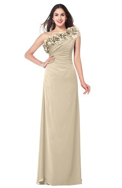 ColsBM Jazlyn Novelle Peach Bridesmaid Dresses Elegant Floor Length Half Backless Asymmetric Neckline Sleeveless Flower
