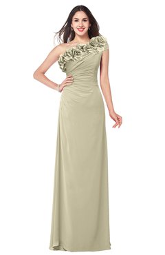 ColsBM Jazlyn Putty Bridesmaid Dresses Elegant Floor Length Half Backless Asymmetric Neckline Sleeveless Flower