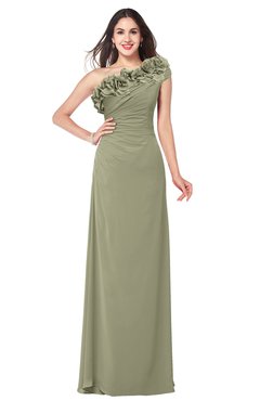 ColsBM Jazlyn Sponge Bridesmaid Dresses Elegant Floor Length Half Backless Asymmetric Neckline Sleeveless Flower