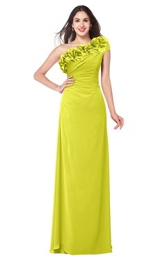 ColsBM Jazlyn Sulphur Spring Bridesmaid Dresses Elegant Floor Length Half Backless Asymmetric Neckline Sleeveless Flower