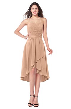 ColsBM Lavern Almost Apricot Bridesmaid Dresses Sleeveless Asymmetric Ruching A-line Elegant Sweetheart