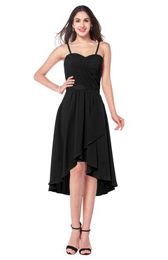 ColsBM Lavern Black Bridesmaid Dresses Sleeveless Asymmetric Ruching A-line Elegant Sweetheart