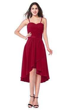 ColsBM Lavern Dark Red Bridesmaid Dresses Sleeveless Asymmetric Ruching A-line Elegant Sweetheart