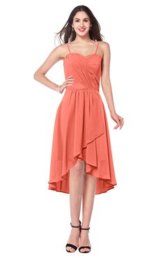 ColsBM Lavern Fusion Coral Bridesmaid Dresses Sleeveless Asymmetric Ruching A-line Elegant Sweetheart