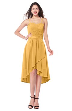 ColsBM Lavern Golden Cream Bridesmaid Dresses Sleeveless Asymmetric Ruching A-line Elegant Sweetheart