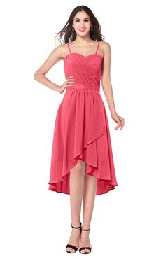 ColsBM Lavern Guava Bridesmaid Dresses Sleeveless Asymmetric Ruching A-line Elegant Sweetheart