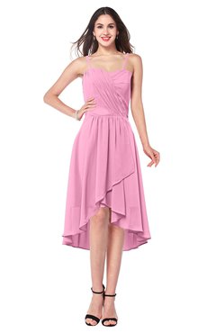 ColsBM Lavern Pink Bridesmaid Dresses Sleeveless Asymmetric Ruching A-line Elegant Sweetheart