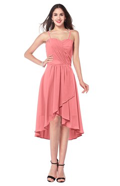 ColsBM Lavern Shell Pink Bridesmaid Dresses Sleeveless Asymmetric Ruching A-line Elegant Sweetheart