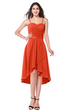 ColsBM Lavern Tangerine Tango Bridesmaid Dresses Sleeveless Asymmetric Ruching A-line Elegant Sweetheart
