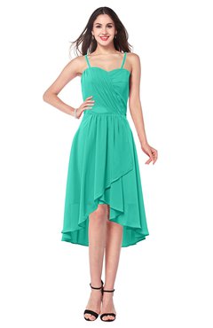 ColsBM Lavern Viridian Green Bridesmaid Dresses Sleeveless Asymmetric Ruching A-line Elegant Sweetheart