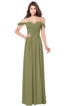 ColsBM Kaolin Cedar Bridesmaid Dresses A-line Floor Length Zip up Short Sleeve Appliques Gorgeous