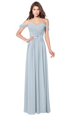 ColsBM Kaolin Illusion Blue Bridesmaid Dresses A-line Floor Length Zip up Short Sleeve Appliques Gorgeous