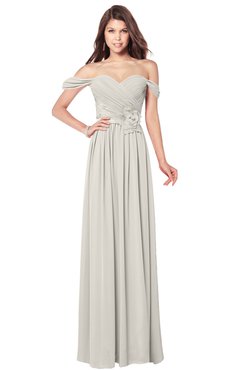 ColsBM Kaolin Off White Bridesmaid Dresses A-line Floor Length Zip up Short Sleeve Appliques Gorgeous