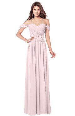 ColsBM Kaolin Petal Pink Bridesmaid Dresses A-line Floor Length Zip up Short Sleeve Appliques Gorgeous