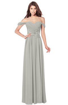 ColsBM Kaolin Platinum Bridesmaid Dresses A-line Floor Length Zip up Short Sleeve Appliques Gorgeous