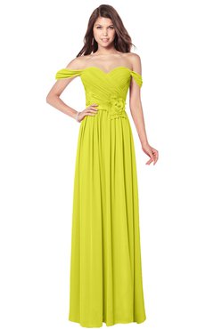 ColsBM Kaolin Sulphur Spring Bridesmaid Dresses A-line Floor Length Zip up Short Sleeve Appliques Gorgeous