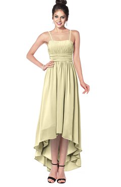 ColsBM Kinsley Anise Flower Bridesmaid Dresses Half Backless Hi-Lo A-line Mature Sleeveless Spaghetti