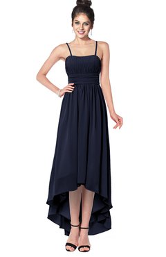 ColsBM Kinsley Dark Sapphire Bridesmaid Dresses Half Backless Hi-Lo A-line Mature Sleeveless Spaghetti