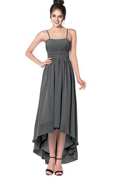ColsBM Kinsley Grey Bridesmaid Dresses Half Backless Hi-Lo A-line Mature Sleeveless Spaghetti