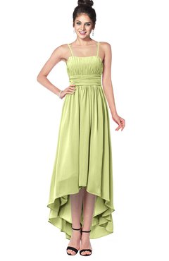 ColsBM Kinsley Lime Green Bridesmaid Dresses Half Backless Hi-Lo A-line Mature Sleeveless Spaghetti