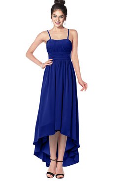 ColsBM Kinsley Nautical Blue Bridesmaid Dresses Half Backless Hi-Lo A-line Mature Sleeveless Spaghetti