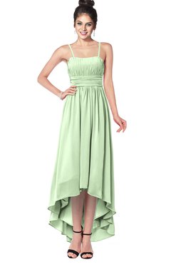 ColsBM Kinsley Pale Green Bridesmaid Dresses Half Backless Hi-Lo A-line Mature Sleeveless Spaghetti