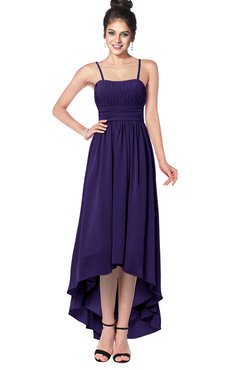 ColsBM Kinsley Royal Purple Bridesmaid Dresses Half Backless Hi-Lo A-line Mature Sleeveless Spaghetti
