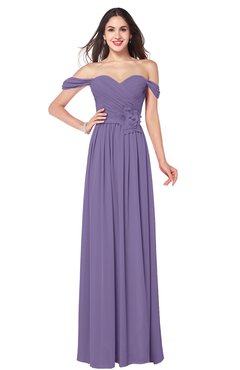 ColsBM Katelyn Chalk Violet Bridesmaid Dresses Zip up A-line Floor Length Sweetheart Short Sleeve Gorgeous