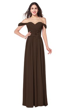 ColsBM Katelyn Copper Bridesmaid Dresses Zip up A-line Floor Length Sweetheart Short Sleeve Gorgeous