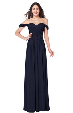 ColsBM Katelyn Dark Sapphire Bridesmaid Dresses Zip up A-line Floor Length Sweetheart Short Sleeve Gorgeous