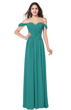 ColsBM Katelyn Emerald Green Bridesmaid Dresses Zip up A-line Floor Length Sweetheart Short Sleeve Gorgeous