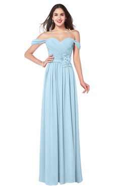 ColsBM Katelyn Ice Blue Bridesmaid Dresses Zip up A-line Floor Length Sweetheart Short Sleeve Gorgeous