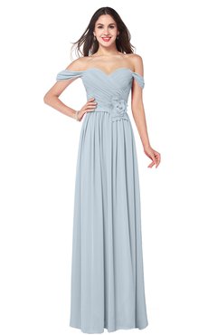 ColsBM Katelyn Illusion Blue Bridesmaid Dresses Zip up A-line Floor Length Sweetheart Short Sleeve Gorgeous