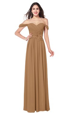 ColsBM Katelyn Light Brown Bridesmaid Dresses Zip up A-line Floor Length Sweetheart Short Sleeve Gorgeous