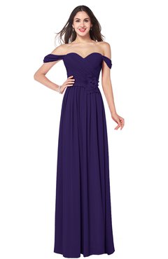 ColsBM Katelyn Royal Purple Bridesmaid Dresses Zip up A-line Floor Length Sweetheart Short Sleeve Gorgeous