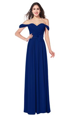 ColsBM Katelyn Sodalite Blue Bridesmaid Dresses Zip up A-line Floor Length Sweetheart Short Sleeve Gorgeous