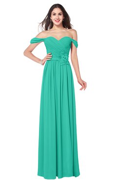 ColsBM Katelyn Viridian Green Bridesmaid Dresses Zip up A-line Floor Length Sweetheart Short Sleeve Gorgeous