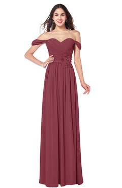 ColsBM Katelyn Wine Bridesmaid Dresses Zip up A-line Floor Length Sweetheart Short Sleeve Gorgeous