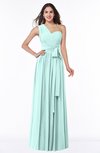 ColsBM Emmeline Blue Glass Modern A-line Half Backless Chiffon Floor Length Ruching Plus Size Bridesmaid Dresses