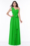 ColsBM Emmeline Classic Green Modern A-line Half Backless Chiffon Floor Length Ruching Plus Size Bridesmaid Dresses