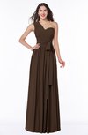 ColsBM Emmeline Copper Modern A-line Half Backless Chiffon Floor Length Ruching Plus Size Bridesmaid Dresses