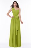ColsBM Emmeline Green Oasis Modern A-line Half Backless Chiffon Floor Length Ruching Plus Size Bridesmaid Dresses