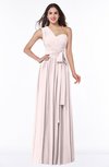 ColsBM Emmeline Light Pink Modern A-line Half Backless Chiffon Floor Length Ruching Plus Size Bridesmaid Dresses