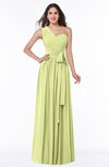 ColsBM Emmeline Lime Sherbet Modern A-line Half Backless Chiffon Floor Length Ruching Plus Size Bridesmaid Dresses