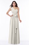 ColsBM Emmeline Off White Modern A-line Half Backless Chiffon Floor Length Ruching Plus Size Bridesmaid Dresses