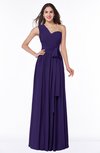 ColsBM Emmeline Royal Purple Modern A-line Half Backless Chiffon Floor Length Ruching Plus Size Bridesmaid Dresses