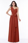 ColsBM Emmeline Rust Modern A-line Half Backless Chiffon Floor Length Ruching Plus Size Bridesmaid Dresses