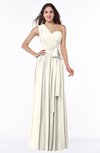 ColsBM Emmeline Whisper White Modern A-line Half Backless Chiffon Floor Length Ruching Plus Size Bridesmaid Dresses