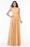 ColsBM Nicole Apricot Elegant A-line Sleeveless Chiffon Floor Length Pleated Plus Size Bridesmaid Dresses