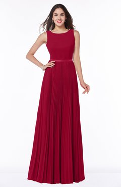 ColsBM Nicole Maroon Elegant A-line Sleeveless Chiffon Floor Length Pleated Plus Size Bridesmaid Dresses